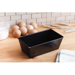 Schwarze Backform, Laibpfanne mit antihaftbeschichteter Oberfläche - 20 x 11 cm - zum Backen von Pasteten, Obstkuchen und Brot - 