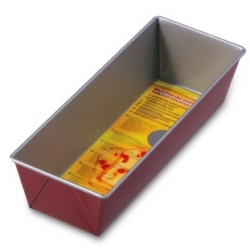 Non-stick baking tin, loaf pan - red-grey - 35 x 11 cm - for baking pates, fruit cakes and bread