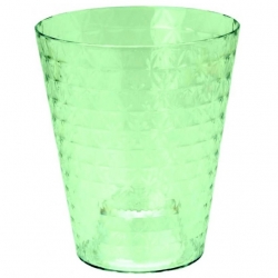 Kryt nádoby na orchidej Diament Petit - 13 cm - transparentní limetkově zelená - 