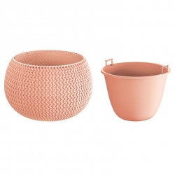 Round "Splofy Bowl" pot with an insert - 24 cm - peach