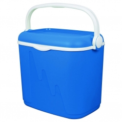 Portable refrigerator, mini cooler Camping - 32 litres - blue-white
