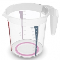 Kitchen jug with a measuring scale "Verso" - 1 l - transparent