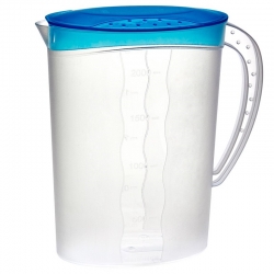 Juice pitcher with a lid - 2 litre juice jug - fresh blue