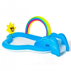 Inflatable water playground with a slide - Rainbow - 257 x 145 x 91 cm