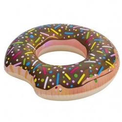 Swim ring, pool float - Doughnut - chocolate brown - 107 cm
