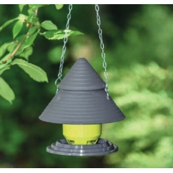 Vogelhäuschen - an einer Kette aufgehängt, Vogeltisch - Pistaziengrün + Anthrazitgrau - 