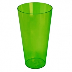 Tall pot casing with an insert "Vulcano Tube" - 15 cm - transparent green + white insert