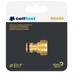 Brass quick connector with a male thread BRASS - 3/4" - CELLFAST
