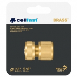 Brass quick connector, coupler with stop - BRASS - 1/2" - CELLFAST