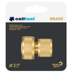 Brass quick connector, coupler with stop - BRASS - 3/4" - CELLFAST