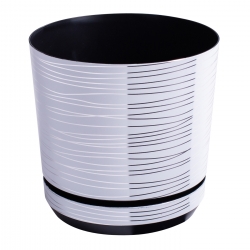 Round plant pot "Dekor" - 26 cm - white stripes