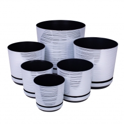 Round plant pot "Dekor" - 26 cm - white stripes