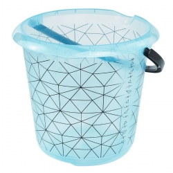 Bucket, bin with a decorative graphics - Ilvie - 10 litre - geometric pattern