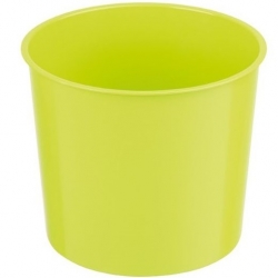 Tall pot casing with an insert "Vulcano Tube" - 20 cm - transparent yellow + pistachio-green insert