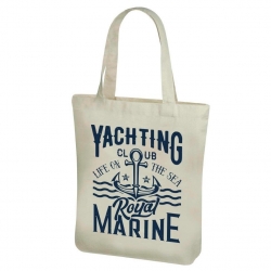 Cotton tote bag for groceries with long handles - 38 x 41 cm - Marine pattern, Yachting club