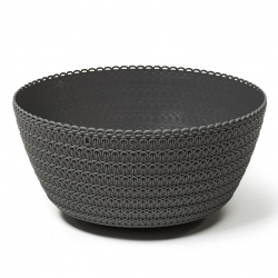 Low, shallow planter bowl - Jersey - 24 cm - anthracite-grey