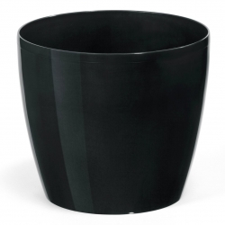 Round plant pot casing "Magnolia" - 12 cm - black
