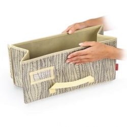 Úložný box na oblečenie - FANCY HOME - 40 x 18 x 20 cm - krémovo biela - 