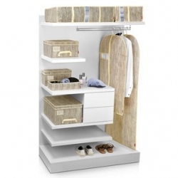 Clothes storage box - FANCY HOME - 40 x 18 x 20 cm - creamy-white