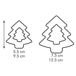 Obojstranné vykrajovače koláčikov - vianočné stromčeky - DELÍCIA - 4 veľkosti - 