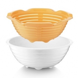 Bread basket mould with a bowl - DELLA CASA; basket with dish for homemade bread