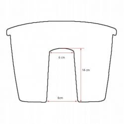 Caixa de varanda suspensa - Lofly - 24,5 cm - Branco - 