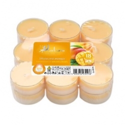 Bicolour tea light candles - sunny mango - 18 pcs