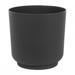"Satina" round pot casing - 13 cm - anthracite grey
