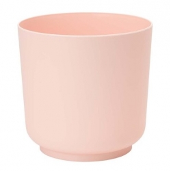 "Satina" round pot casing - 13 cm - nude beige