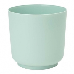 "Satina" round pot casing - 13 cm - powdery mint green