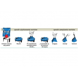 Bag-in-bag modré šňůrky na odpadky - 35 litrů - 10 ks - 