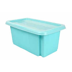 "Emil és Emilia" rakható doboz fedéllel - 15 liter - vizes kék - 