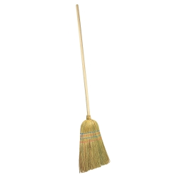 Sorghum fibre broom with a wooden handle - 120 cm