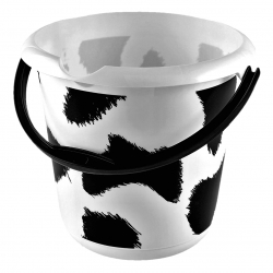 Bucket, bin with a decorative graphics - Ilvie - 10 litre - cow spots