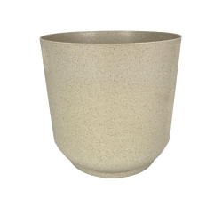 "Satina Eco" plant pot with admixture of wood - 17 cm - platinum