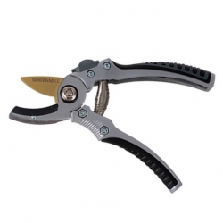 Hand anvil pruner - with titanium-covered blades made of Japanese SK-5 steel