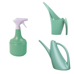 Home plant care kit - watering can + watering can with a narrow spout + sprayer - sage green