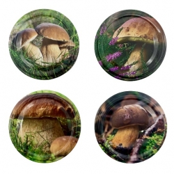 Jar lid - mixed mushroom graphic - Ø 66 mm