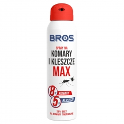 Mygg- og flåttavvisende spray MAX (forbedret beskyttelse) - BROS - 90 ml - 