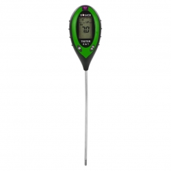 Tester tanah elektronik 4-dalam-1 - pH-meter, hygrometer, pendedahan cahaya matahari, suhu - 