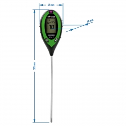 4-i-1 elektronisk jordtestare - pH-meter, hygrometer, exponering för solljus, temperatur - 