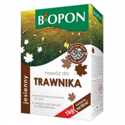 Höstgräsmatta - härdar och säkrar gräsmattan före vintern - Biopon - 1 kg - 