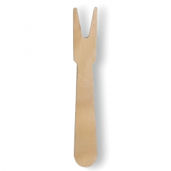 Ensalada de madera, tenedor para tartas EKO - 7.3 cm - 100 piezas - 