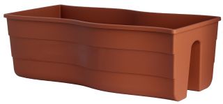 "Wave" railing-mounted plant pot - 60 cm - terracotta-coloured