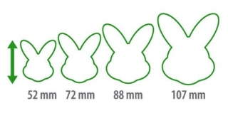 Tweezijdige uitsteekvormpjes - konijntjes - DELÍCIA - 4 maten - 
