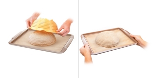 Forma para cesto de pão com tigela - DELLA CASA; cesto com prato para pão caseiro - 