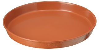 Round wood grain "Elba" saucer - 22.5 cm - terracotta-coloured