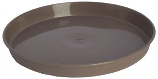 Round wood grain "Elba" saucer - 19 cm - grey-beige