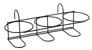 Drievoudige metalen mand "Ibiza" + een set van drie ronde potomhulsels - 16 cm - bosbessenpaars - 