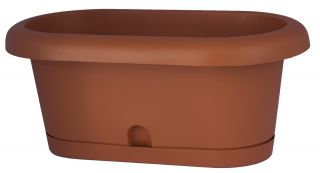 "Lotos" balcony box set - terracotta-coloured - 60 cm